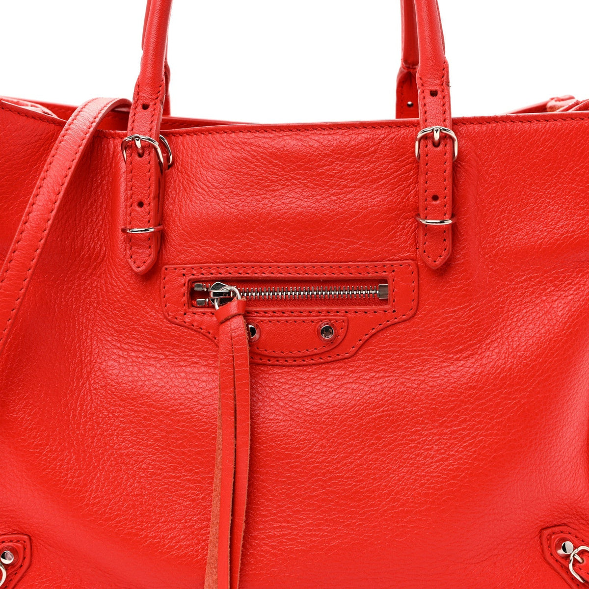 Veau Papier A6 Zip Around Tote Rouge Coquelicot