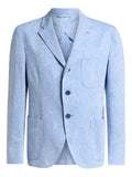 ETRO single-breasted striped cotton jacket with floral Paisley motif