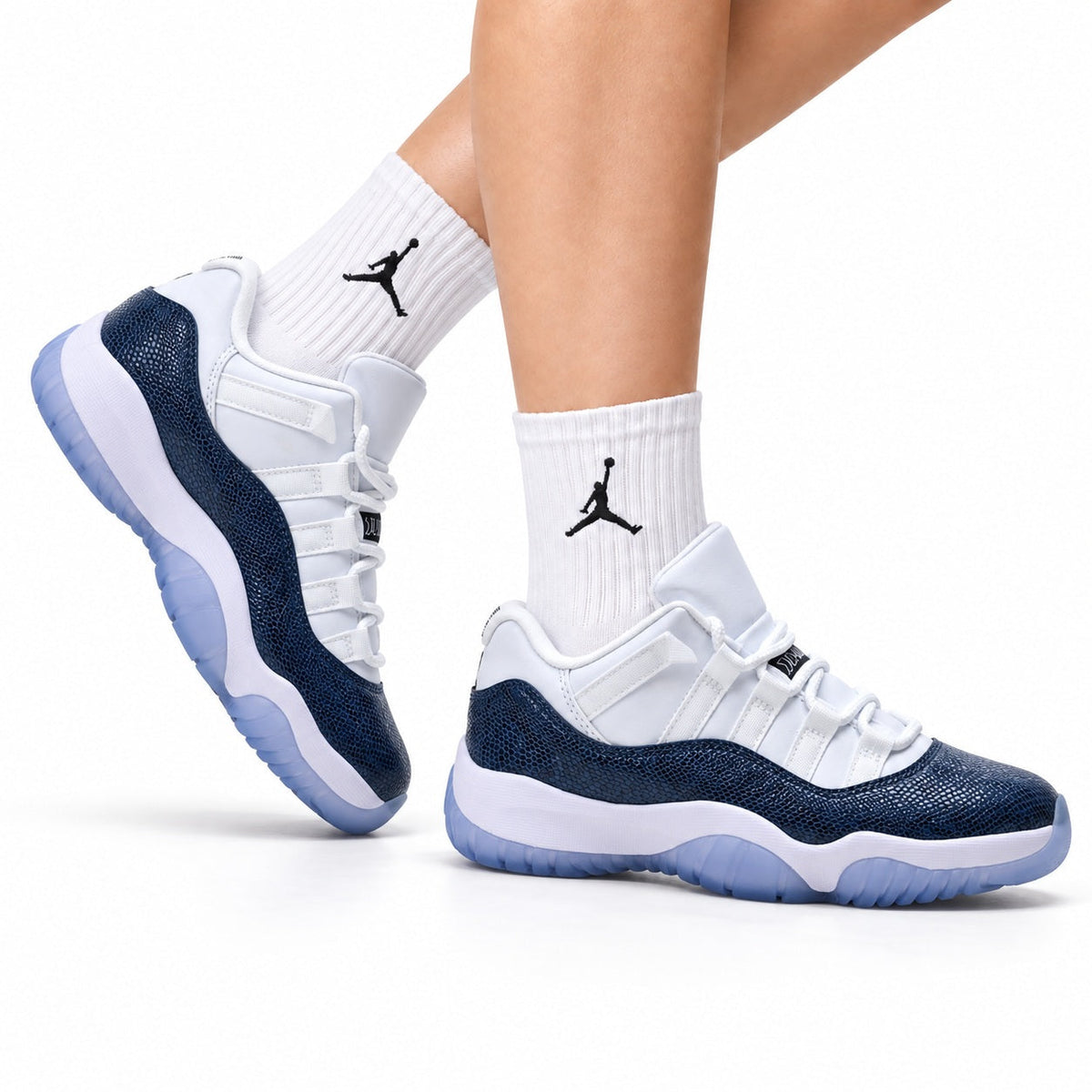 Air Jordan 11 Retro White Navy and Icy Blue Unisex Sneakers Style 15