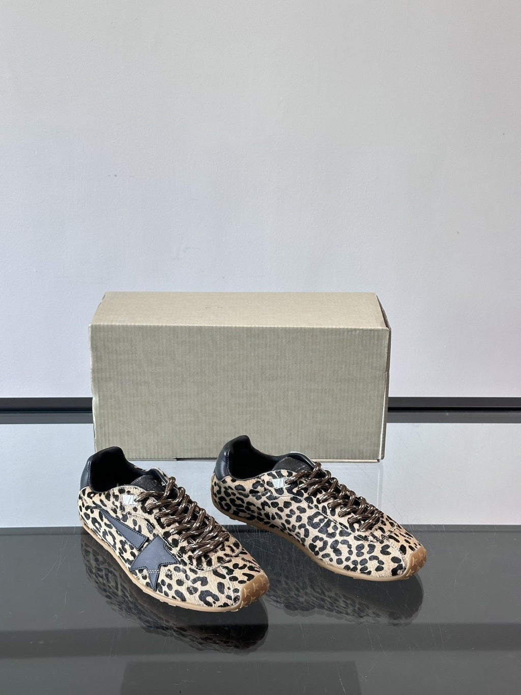 Golden Goose Leopard Print Star Sneakers